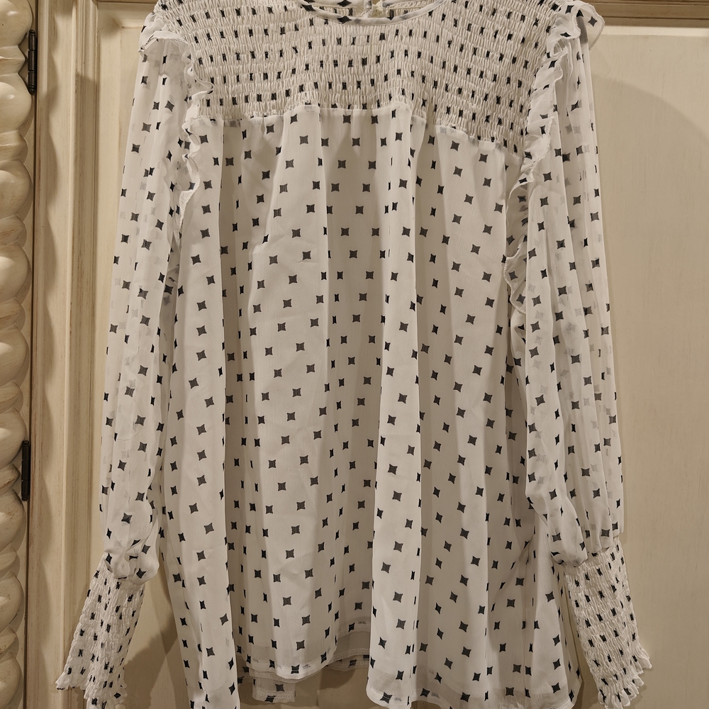 Elegant White and Black Women's Top